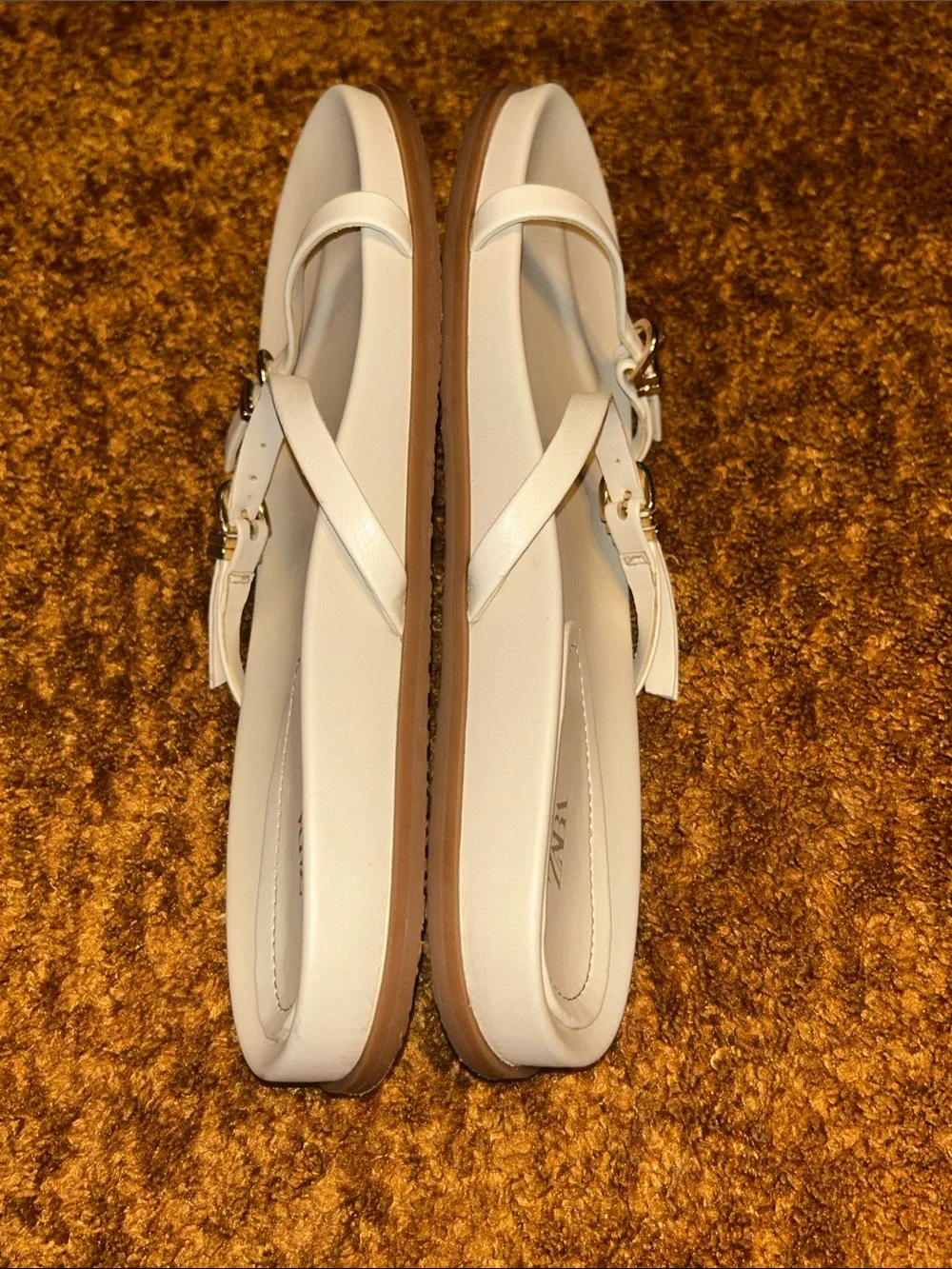 Zara White Double-Buckle Slide Sandals - Picture 2 of 6